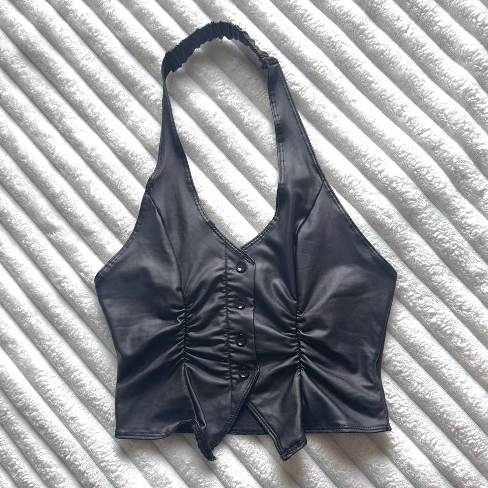 Shein Women's Black Halter Open Back Dressy Top Size XS